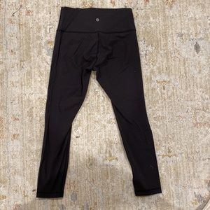 LULULEMON HIGH RISE WUNDER UNDER SIZE 8, 25” INSEAM, BLACK (1)
